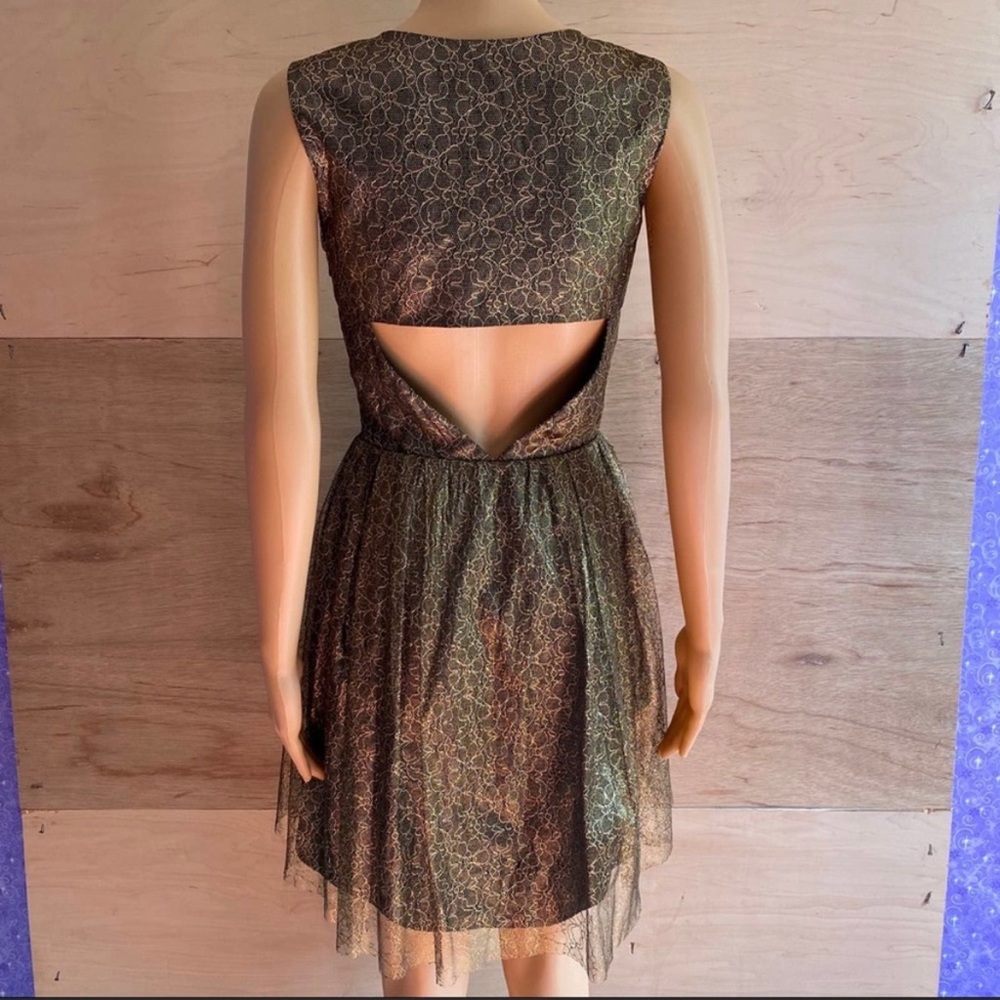 Erin Fetherston Gold Lace Floral Dress - Picture 6 of 10